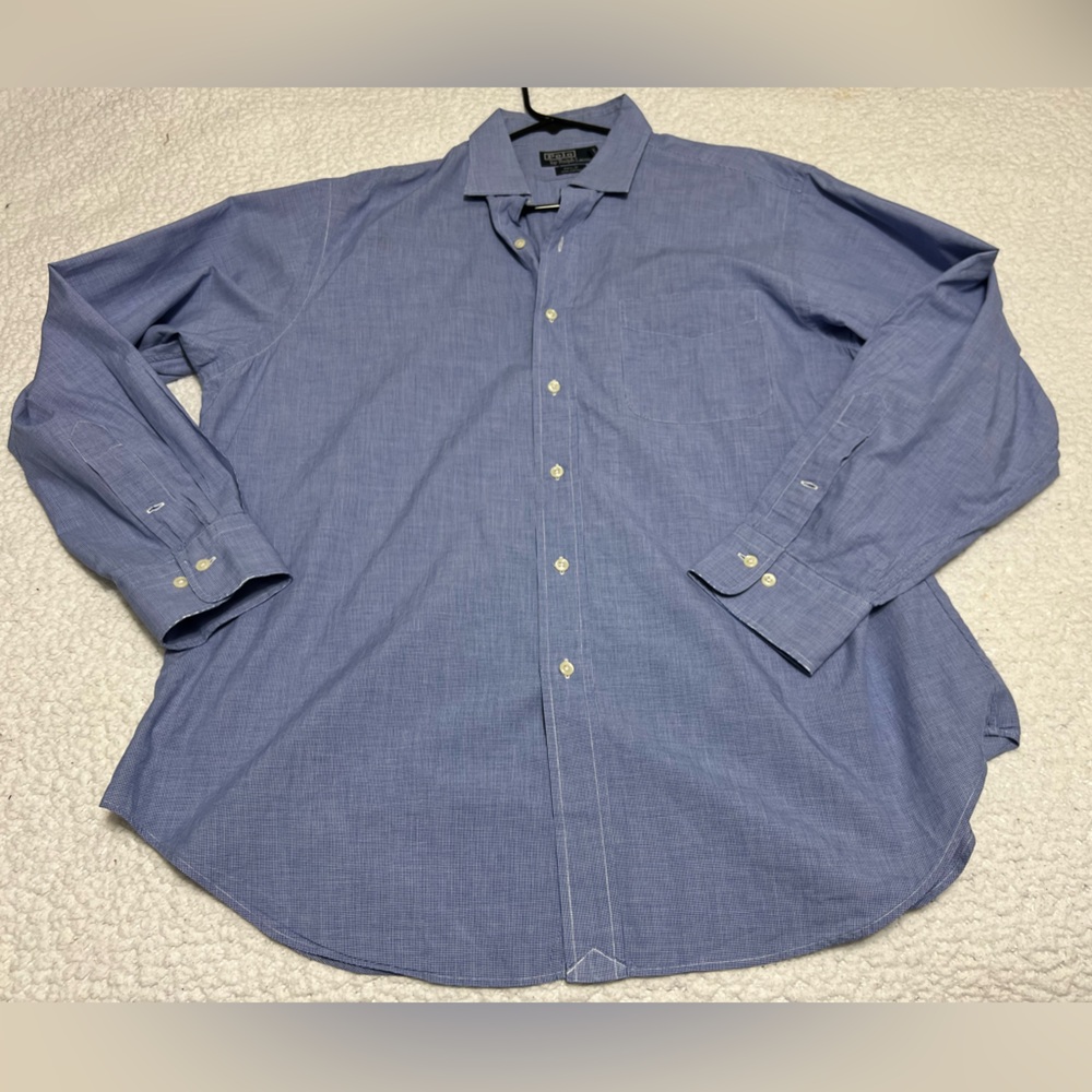Polo Ralph Lauren Shirt Mens 17 34/35 Check Philip Button Up Classic